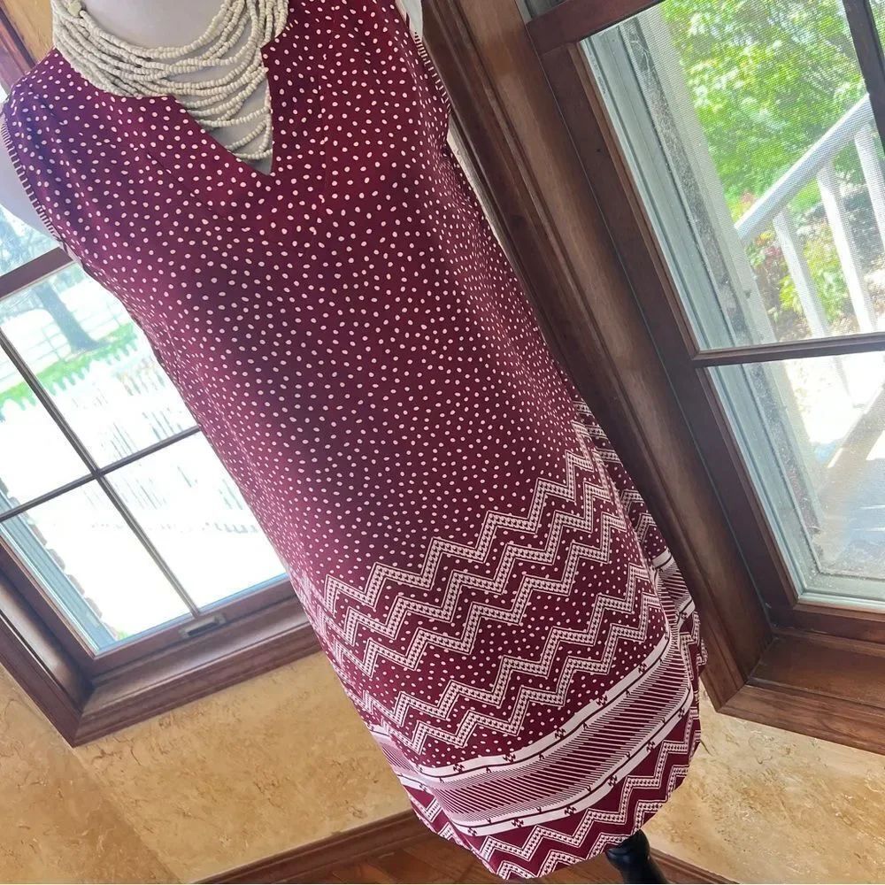 Pink Owl Polka Dot and Chevron Dress Women's Size Small